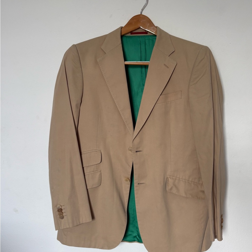 Carolina Herrera Tan Sport Coat with Notch Lapel